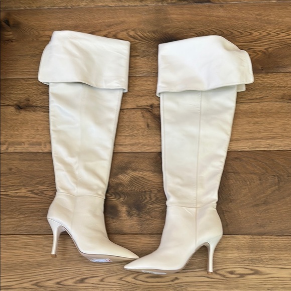 Larroude White Over-the-Knee Boots - Picture 1 of 5